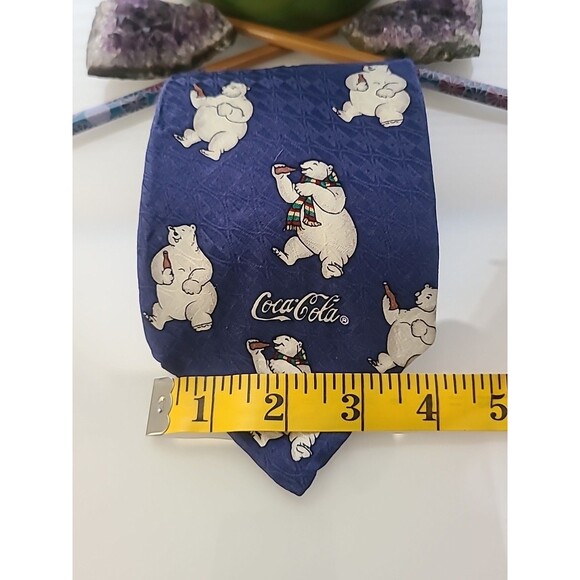 Vintage Coca-Cola Necktie Polar Bears 100% Silk 4 Inch Wide Work, Y2K - Picture 5 of 6